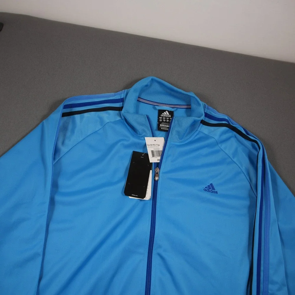 Adidas Ess 3S PES Full Zip Mock Neck Men Track Jacket 2XL Blue Black Argentina